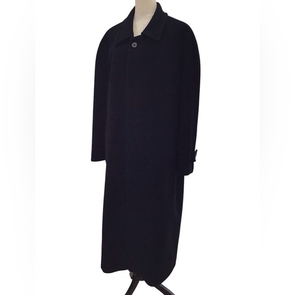 Alfani Macys Men’s Store Black Wool Cashmere Long Coat - Picture 4 of 9